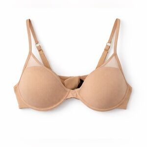 Pepper 36A Mesh All You Bra small 0989 chest bust women nude tan neutral